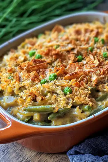 Vegan Green Bean Casserole taken with iphone 15 pro max --iw 2 --ar 4:5 --v 6.1 --raw