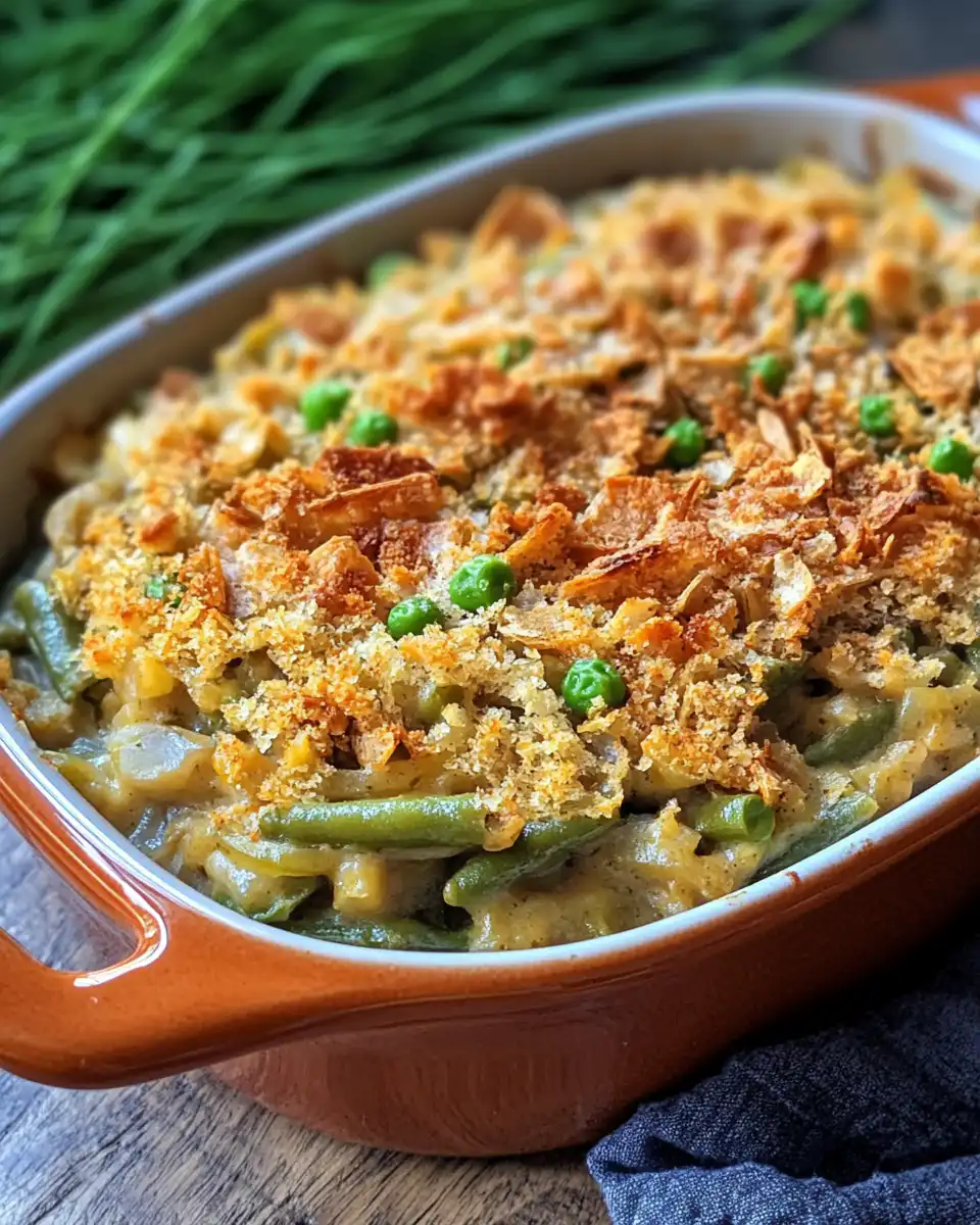 Vegan green bean casserole fresh from pressure cooker