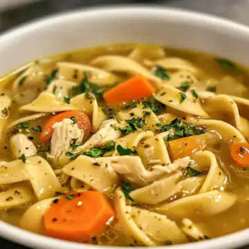 Vegan Marry Me Chicken Noodle Soup taken with iphone 15 pro max --iw 2 --ar 4:5 --v 6.1 --raw