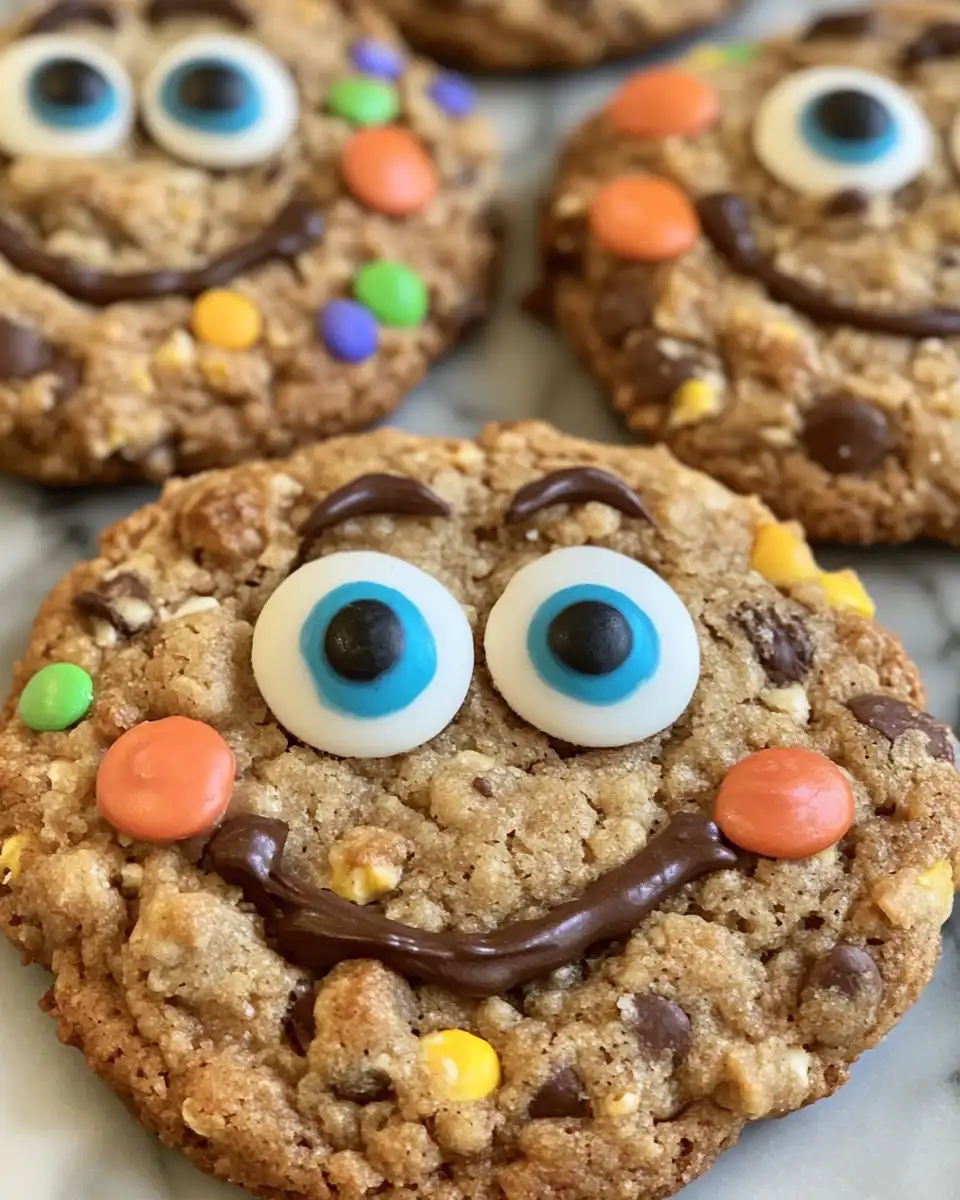 Ingredients for vegan monster cookies including oats, almond butter, maple syrup, coconut oil, and chocolate chips