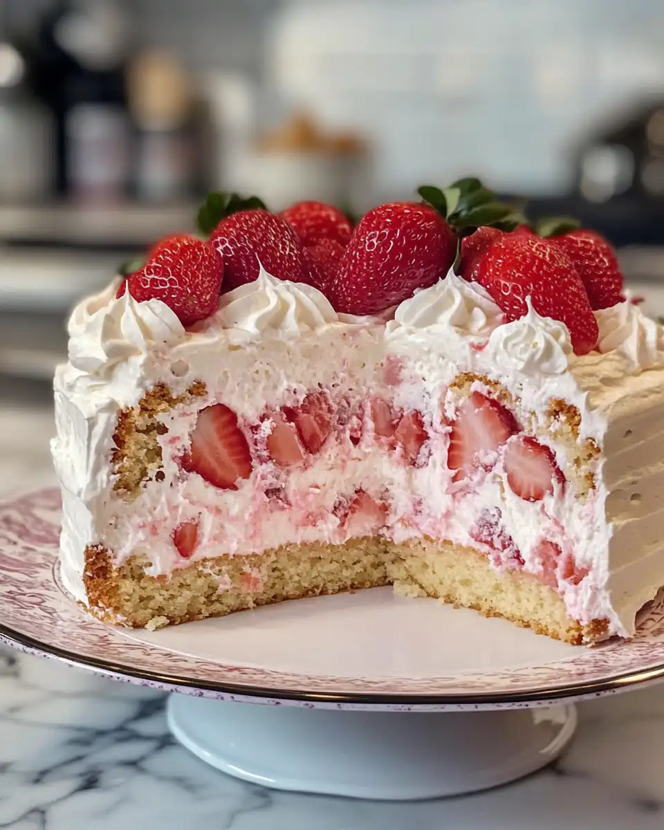 Vegan strawberry cake fresh and moist from the pressure cooker