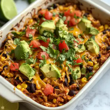 Vegan Taco Casserole taken with iphone 15 pro max --iw 2 --ar 4:5 --v 6.1 --raw