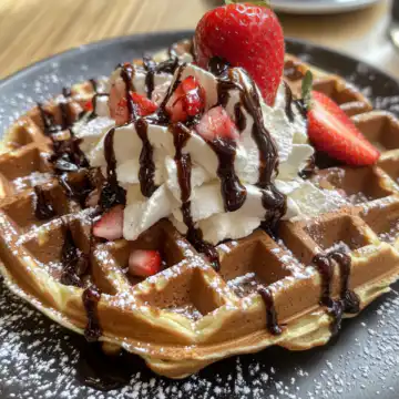 Vegan Waffle taken with iphone 15 pro max --iw 2 --ar 4:5 --v 6.1 --raw