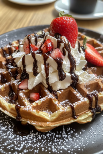 Vegan Waffle taken with iphone 15 pro max --iw 2 --ar 4:5 --v 6.1 --raw