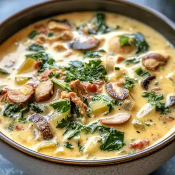 Vegan Zuppa Toscana Soup taken with iphone 15 pro max --iw 2 --ar 4:5 --v 6.1 --raw