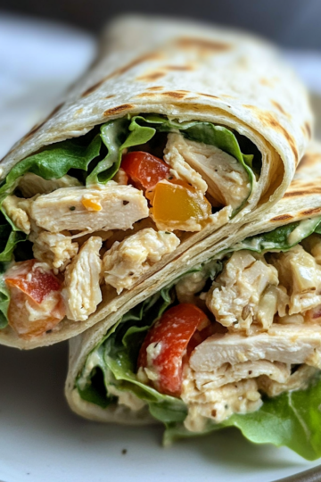Waldorf Chicken Salad Wrap taken with iphone 15 pro max --iw 2 --ar 4:5 --v 6.1 --raw