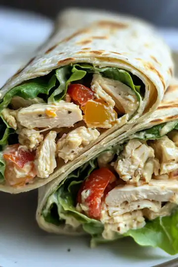 Waldorf Chicken Salad Wrap taken with iphone 15 pro max --iw 2 --ar 4:5 --v 6.1 --raw