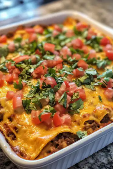 Walking Taco Casserole taken with iphone 15 pro max --iw 2 --ar 4:5 --v 6.1 --raw