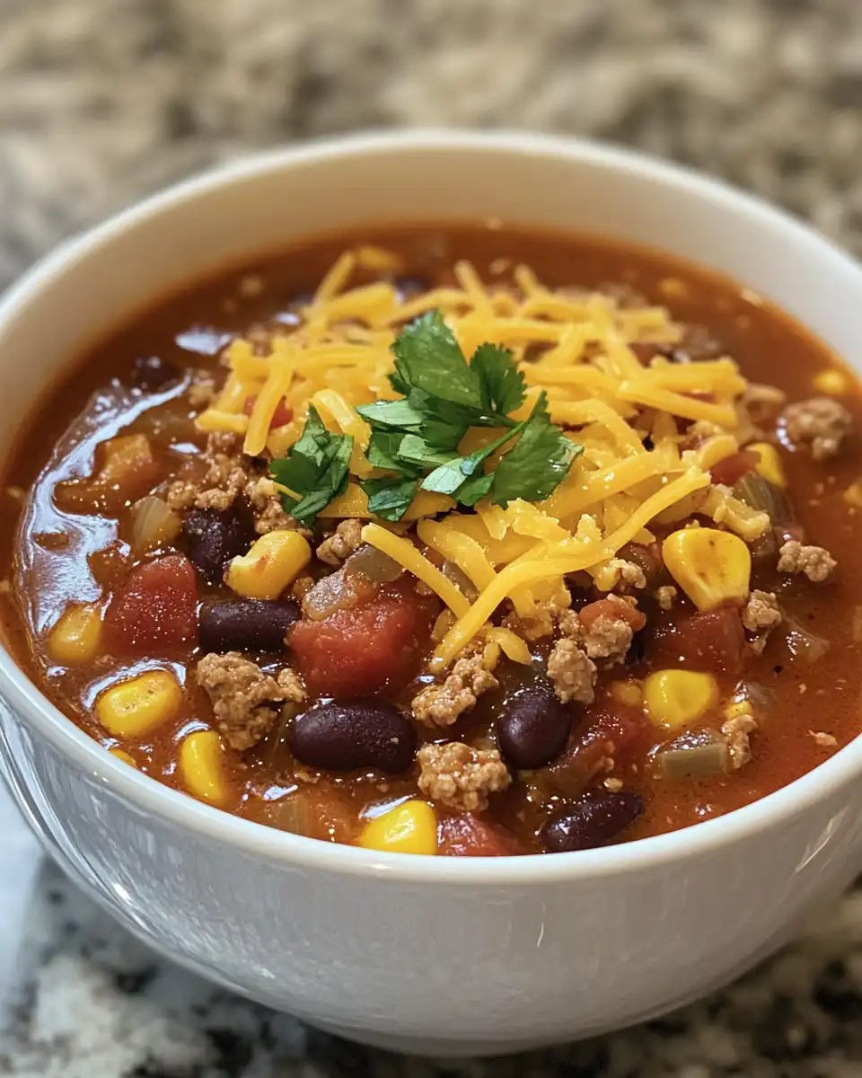 Ingredients for taco soup on a kitchen counter