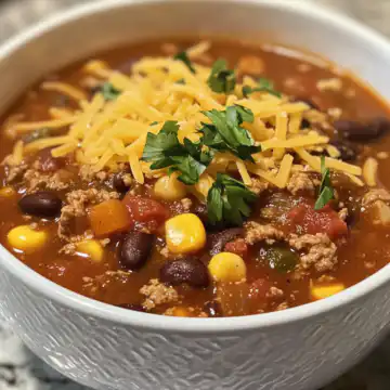 Weeknight Taco Soup taken with iphone 15 pro max --iw 2 --ar 4:5 --v 6.1 --raw