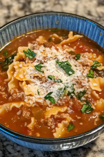 Wegmans Tuscan Style Lasagna Soup With Turkey Sausage taken with iphone 15 pro max --iw 2 --ar 4:5 --v 6.1 --raw
