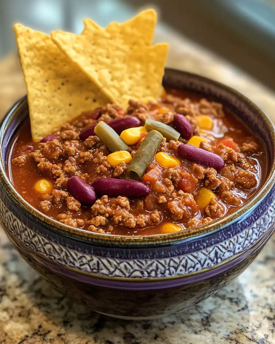 Ingredients for copycat Wendy’s chili including ground beef, beans, tomatoes, and spices