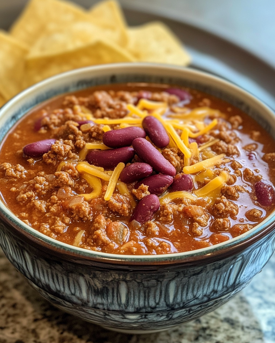 Close-up of pressure cooker sealed slow cooker Wendy’s chili