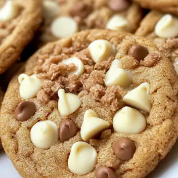 White Chocolate Chip Biscoff Cookies taken with iphone 15 pro max --iw 2 --ar 4:5 --v 6.1 --raw
