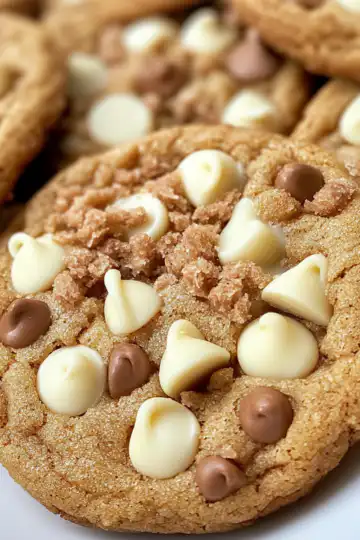 White Chocolate Chip Biscoff Cookies taken with iphone 15 pro max --iw 2 --ar 4:5 --v 6.1 --raw