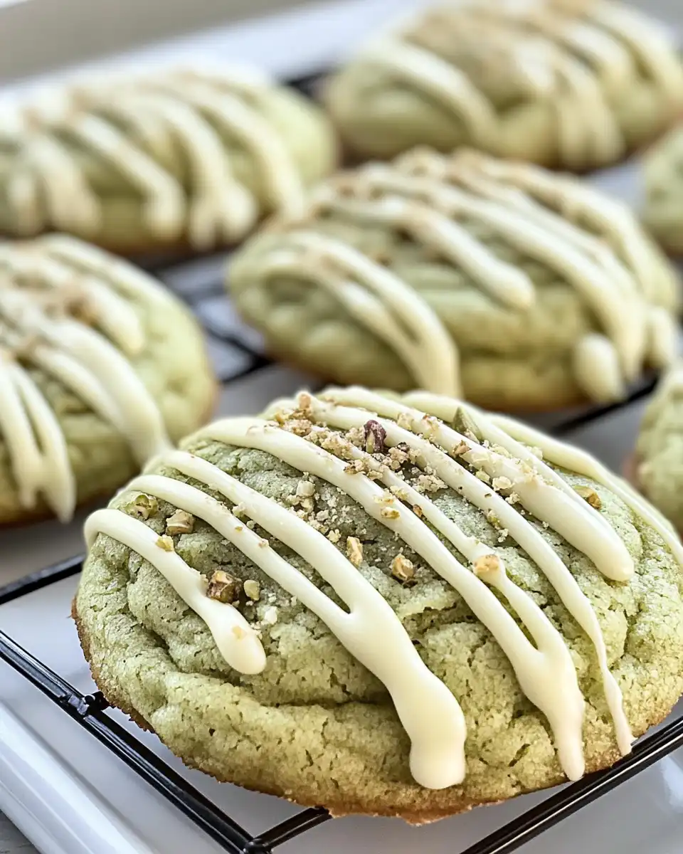 Freshly baked white chocolate pistachio cookies steaming hot
