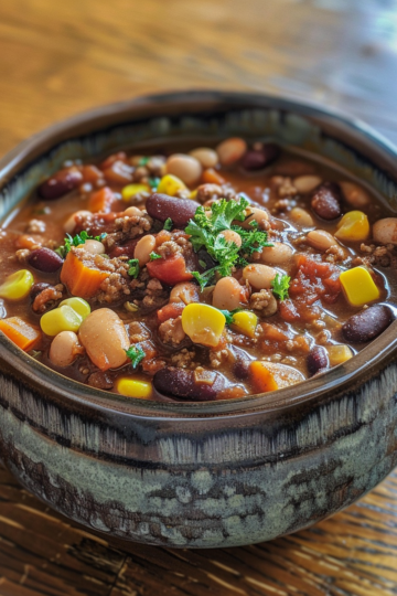 3 Bean Chili taken with iphone 15 pro max --iw 2 --ar 4:5 --v 6.0 --raw