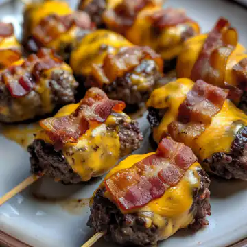 Air Fryer Bacon Wrapped Cheeseburger Bites taken with iphone 15 pro max --iw 2 --ar 4:5 --v 6.0 --raw
