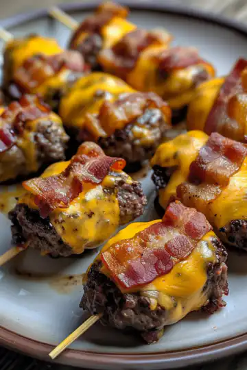 Air Fryer Bacon Wrapped Cheeseburger Bites taken with iphone 15 pro max --iw 2 --ar 4:5 --v 6.0 --raw