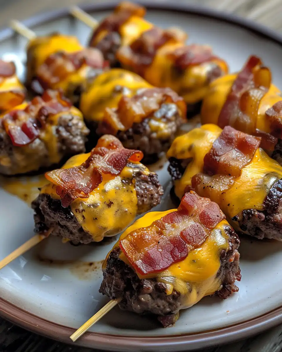 Air fryer bacon wrapped cheeseburger bites fresh and sizzling