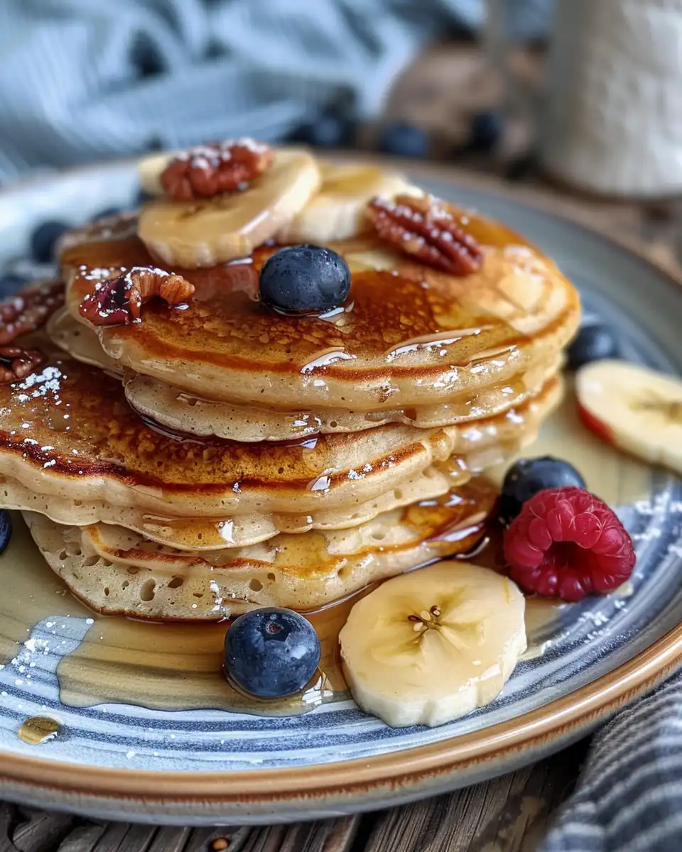 Stack of finished apple cider pancakes served warm