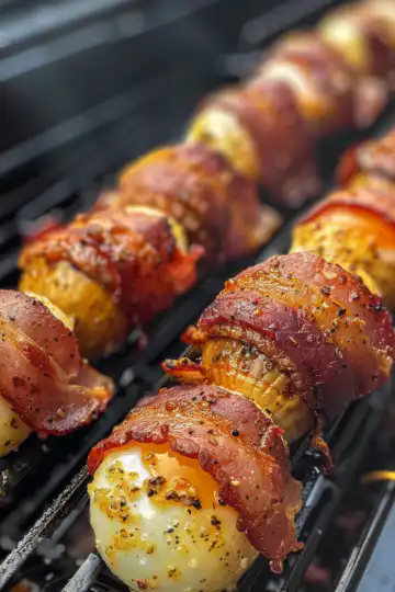 Armadillo Eggs Wrapped in Bacon taken with iphone 15 pro max --iw 2 --ar 4:5 --v 6.0 --raw