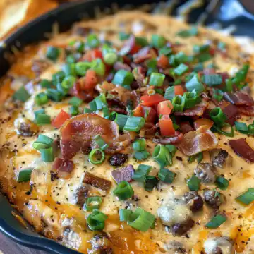 Bacon Cheeseburger Queso Dip taken with iphone 15 pro max --iw 2 --ar 4:5 --v 6.0 --raw
