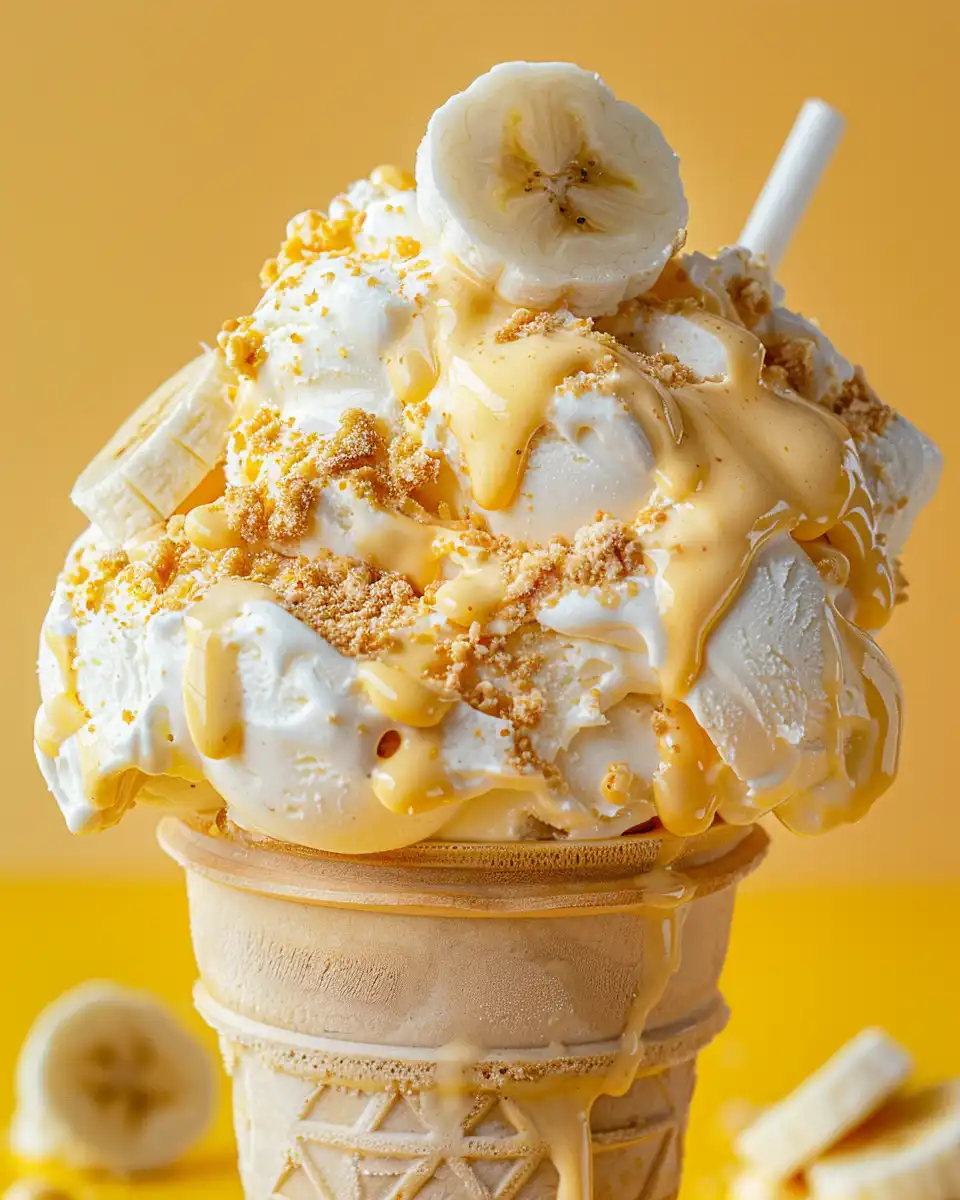 Layered banana pudding with creamy texture and crunchy cookies