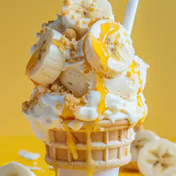 Banana Pudding Cheesecake Ice Cream Will Be This Summers Biggest Hit taken with iphone 15 pro max --iw 2 --ar 4:5 --v 6.0 --raw