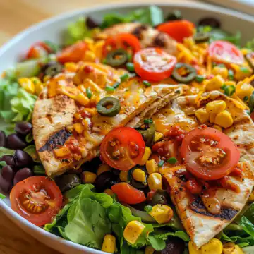 Best Copycat Chilis Quesadilla Explosion Salad taken with iphone 15 pro max --iw 2 --ar 4:5 --v 6.0 --raw