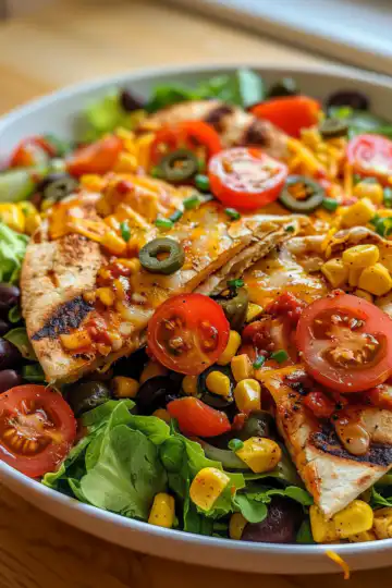 Best Copycat Chilis Quesadilla Explosion Salad taken with iphone 15 pro max --iw 2 --ar 4:5 --v 6.0 --raw