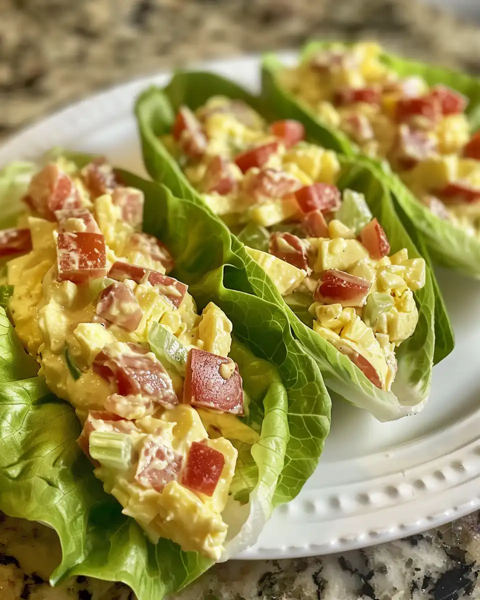 Ingredients for BLT egg salad including hard boiled eggs, bacon, tomatoes and mayo