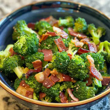 Broccoli Bacon Salad taken with iphone 15 pro max --iw 2 --ar 4:5 --v 6.0 --raw