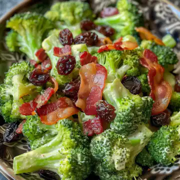 Broccoli Salad With Bacon And Raisins taken with iphone 15 pro max --iw 2 --ar 4:5 --v 6.0 --raw
