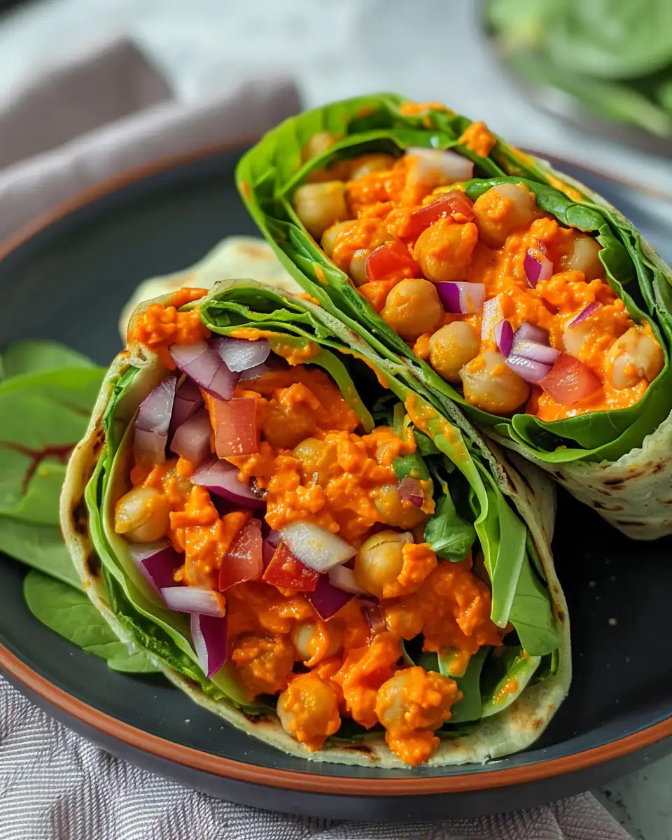 Fresh ingredients mixed for buffalo chickpea salad filling