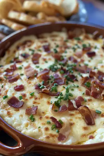 Cheese And Bacon Dip taken with iphone 15 pro max --iw 2 --ar 4:5 --v 6.0 --raw