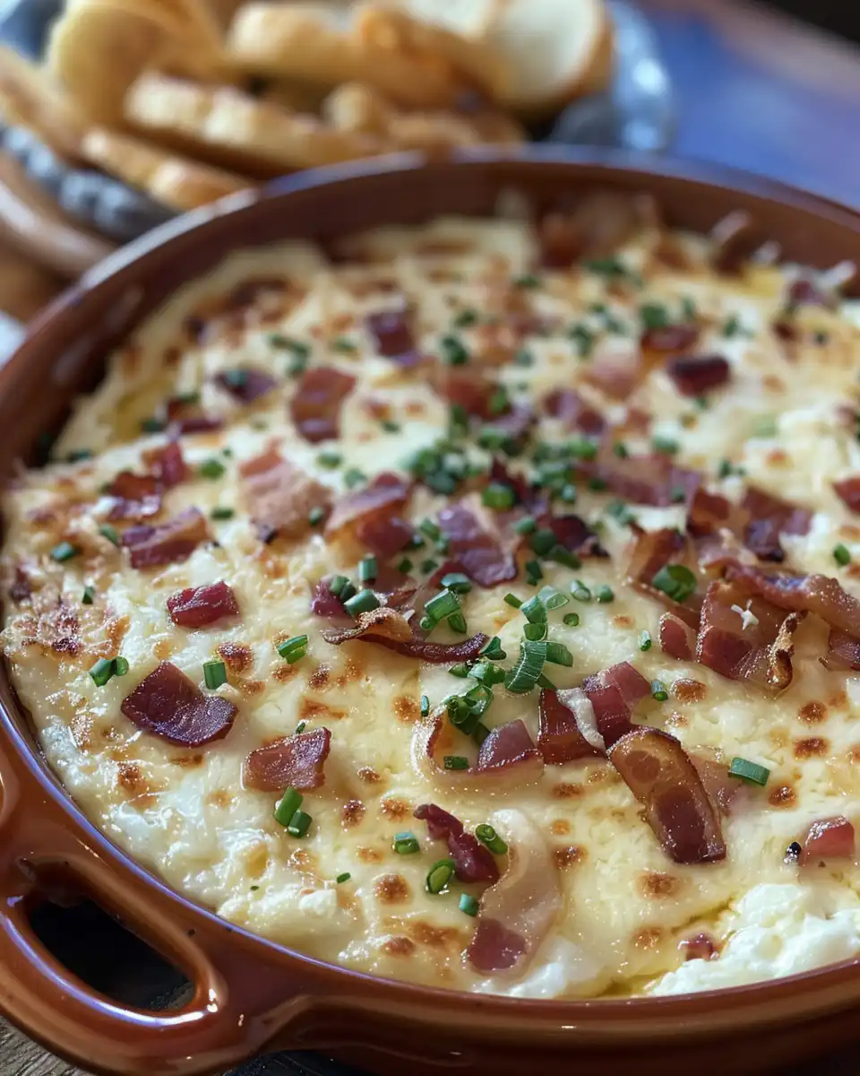 Creamy cheese and bacon dip fresh from pressure cooker