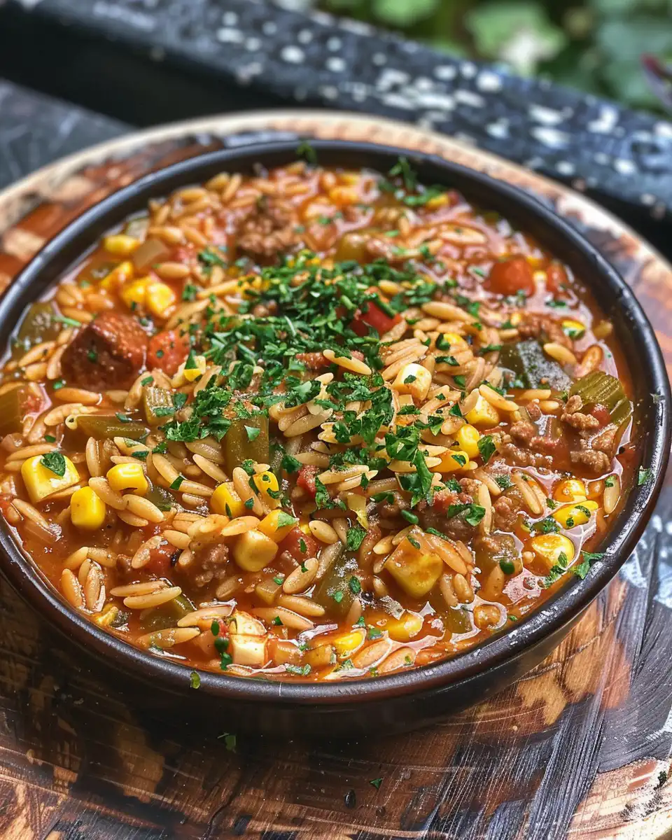 Ingredients including chorizo, tomatoes, roasted peppers and spices arranged on a countertop
