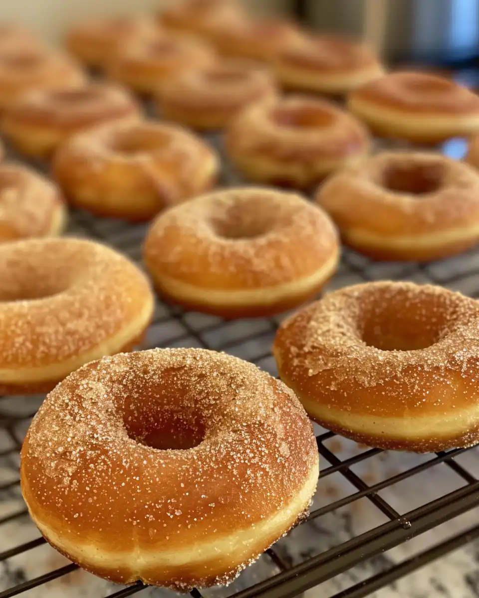 Fresh cinnamon baked donuts fresh from pressure cooker
