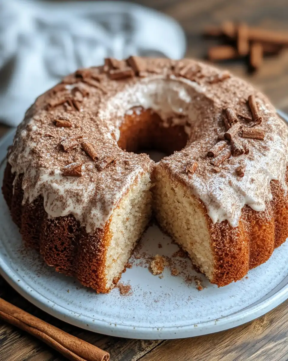 Glaze ingredients for cinnamon bundt cake with powdered erythritol and cinnamon