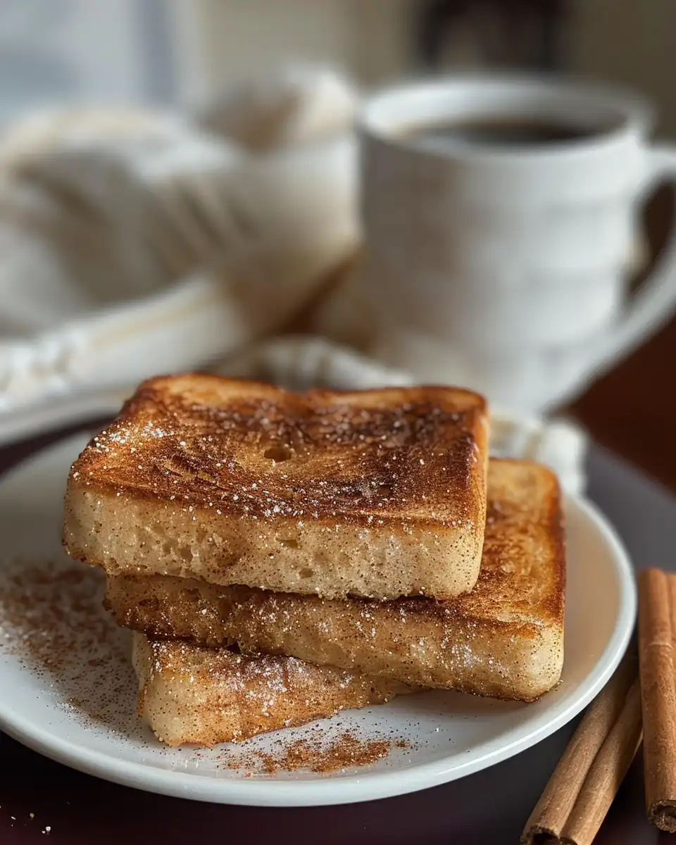 Freshly baked cinnamon toast with melting cinnamon sugar butter on top