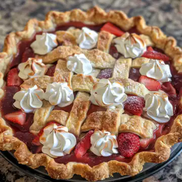Copycat Big Boy Strawberry Pie taken with iphone 15 pro max --iw 2 --ar 4:5 --v 6.0 --raw