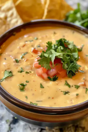 Copycat Chilis Queso Dip taken with iphone 15 pro max --iw 2 --ar 4:5 --v 6.0 --raw