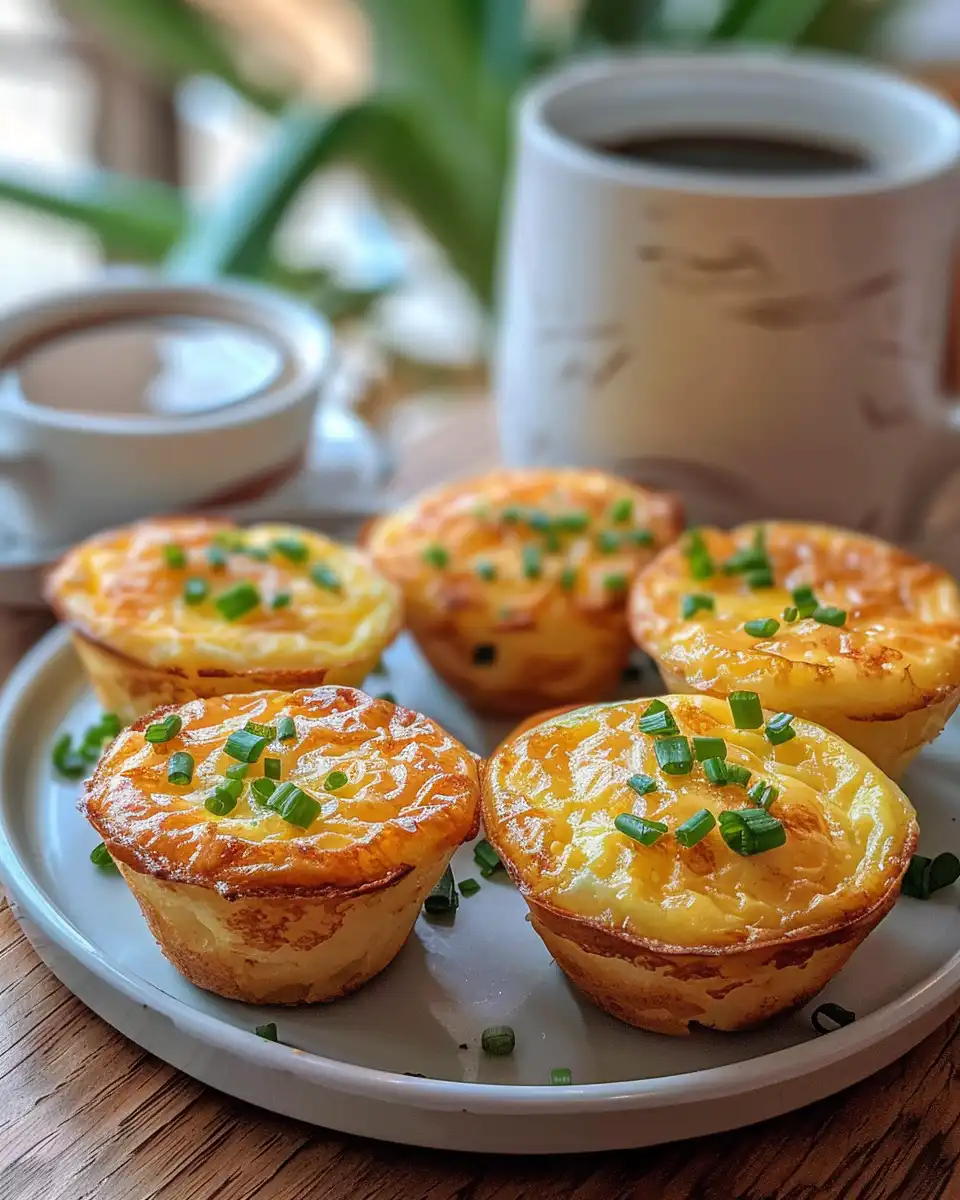 Close-up of homemade pressure cooker egg bites with cheese and bacon
