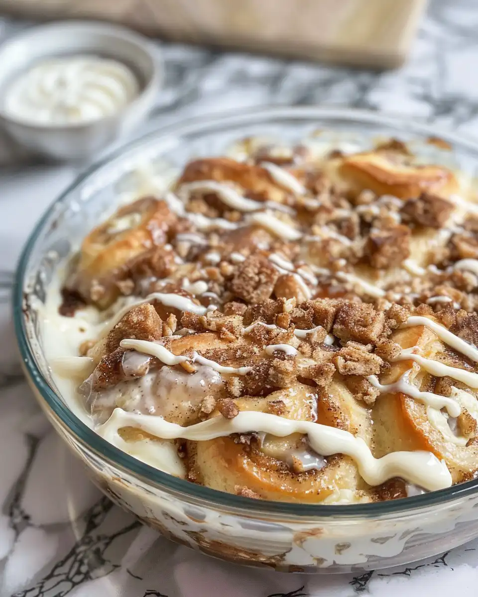 Ingredients for cinnamon roll casserole including eggs, milk, cinnamon, and maple syrup