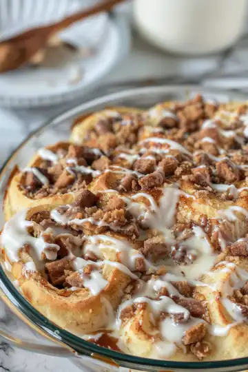 Easy Cinnamon Roll Casserole taken with iphone 15 pro max --iw 2 --ar 4:5 --v 6.0 --raw