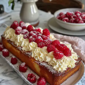 Easy Summer Raspberry Loaf Cake taken with iphone 15 pro max --iw 2 --ar 4:5 --v 6.0 --raw