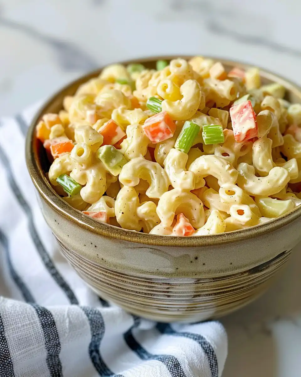 Ingredients for vegan macaroni salad prepared and ready to mix