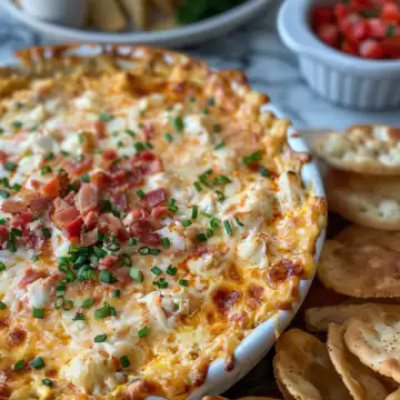 Hot Crab And Bacon Dip taken with iphone 15 pro max --iw 2 --ar 4:5 --v 6.0 --raw