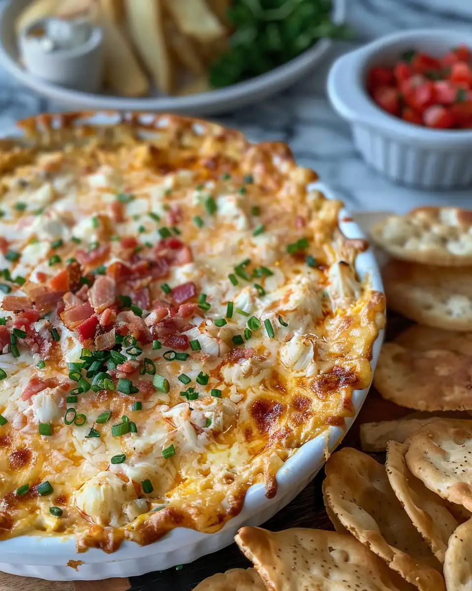 Steam rises from hot crab and bacon dip in pressure cooker with float valve hint